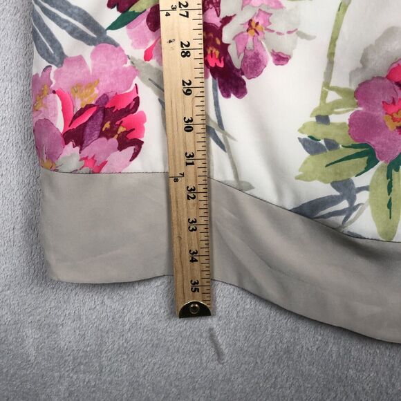 NWT ELIZABETH & JAMES Nora Silk Dress Sz M Floral Asymmetrical Hem Neckline $365 - Picture 11 of 16